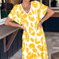 Casual jurk met V-hals en luipaardprint voor dames