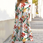 👗🌸Elegante lange jurk met bloemenprint en ronde hals voor dames