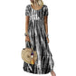 Casual, ruimvallende jurk met tie-dye-print voor dames