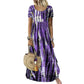 Casual, ruimvallende jurk met tie-dye-print voor dames