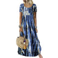 Casual, ruimvallende jurk met tie-dye-print voor dames