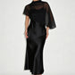 Elegante tweedelige jurkenset voor dames met cape