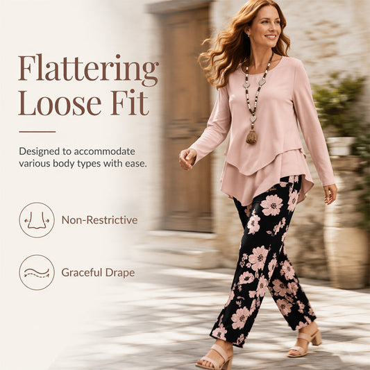Tweedelige set met casual top en broek voor dames
