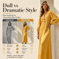 Casual maxi-jurk met V-hals en pofmouwen voor dames