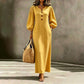 Casual maxi-jurk met V-hals en pofmouwen voor dames