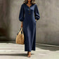 Casual maxi-jurk met V-hals en pofmouwen voor dames