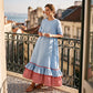 Zomerse maxi-jurk met gelaagde ruches voor dames