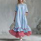 Zomerse maxi-jurk met gelaagde ruches voor dames