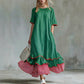 Zomerse maxi-jurk met gelaagde ruches voor dames
