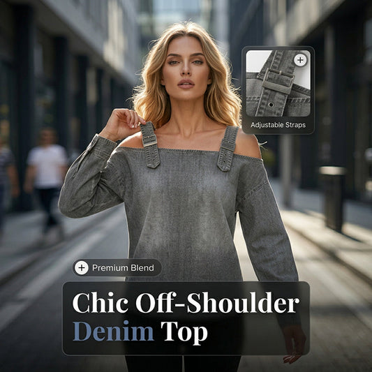Damesmode: denimtop met brede bandjes