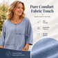 Dames-T-shirt met korte mouwen en denimprint