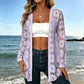 Damesvest met lange mouwen, zonnebloemmotief, kant en mesh