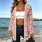 Damesvest met lange mouwen, zonnebloemmotief, kant en mesh