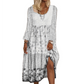 Casual patchworkjurk met lange mouwen voor dames