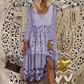Casual patchworkjurk met lange mouwen voor dames