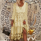 Casual patchworkjurk met lange mouwen voor dames