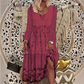 Casual patchworkjurk met lange mouwen voor dames