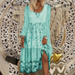 Casual patchworkjurk met lange mouwen voor dames