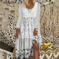 Casual patchworkjurk met lange mouwen voor dames