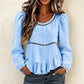 Casual damesblouse met pofmouwen