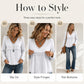 Casual dames-top met V-hals en lange mouwen
