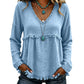 Casual dames-top met V-hals en lange mouwen
