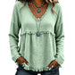 Casual dames-top met V-hals en lange mouwen