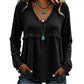 Casual dames-top met V-hals en lange mouwen