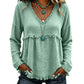 Casual dames-top met V-hals en lange mouwen