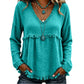 Casual dames-top met V-hals en lange mouwen
