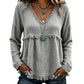 Casual dames-top met V-hals en lange mouwen