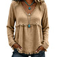 Casual dames-top met V-hals en lange mouwen