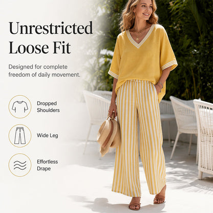 Casual gestreepte tweedelige set voor dames