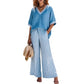 Casual gestreepte tweedelige set voor dames