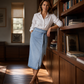 ✨🛍️Nieuwe aanwinst - Vintage denim wikkelrok – Verstelbare sluiting met strik aan de zijkant en veelzijdige midi-lengte, geschikt voor zowel overdag als ’s avonds
