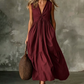 ✨🛍️Fresh Drop - V-Neck Pleated Dress with Side Pockets – Lightweight & Breezy for Beach Strolls or Brunch 🍃
