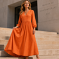 💕Nieuw binnen👗Maxijurk met V-hals en plooien voor dames