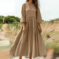 💕Nieuw binnen👗Maxijurk met V-hals en plooien voor dames