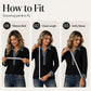 Dames-top van patchwork-breisel met denimkraag en lange mouwen
