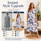 ☀️👗Topkeuze - Casual midi-jurk met bloemenprint en V-hals – soepel vallend en romantische print