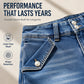 Damesjeansshorts met hoge taille en knielengte