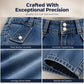 Damesjeansshorts met hoge taille en knielengte