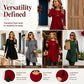 Effen asymmetrische jurk met lange mouwen voor dames