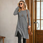 Effen asymmetrische jurk met lange mouwen voor dames
