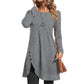 Effen asymmetrische jurk met lange mouwen voor dames