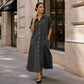 Denimjurk met losse pasvorm en knoopsluiting voor dames