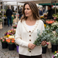 Gebreid vest met ruches aan de kraag voor dames