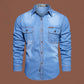 Bestseller🏆👔 Klassiek katoenen overhemd met denimlook – Ontspannen pasvorm en tijdloze stijl voor dagelijks gebruik