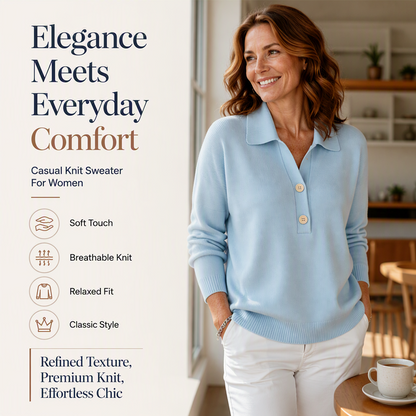 Bestseller🏆👚 Elegante gebreide trui met reverskraag – Tijdloos ontwerp en de hele dag comfort, passend bij elke look