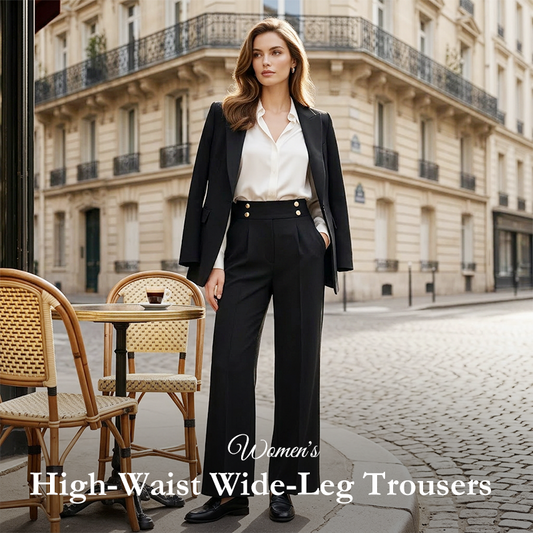 Must-have🔥👖 Op maat gemaakte broek met hoge taille en 4 metallic knopen – Accent op de taille en kreukvrij draagcomfort, zowel voor op het werk als in het weekend